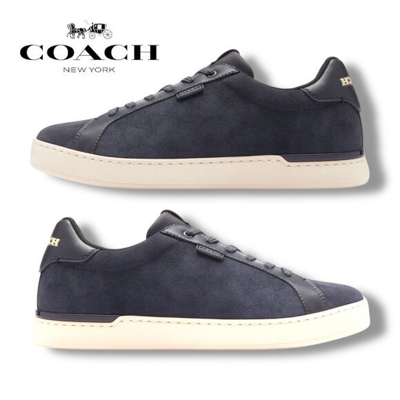 COACH Lowline Low Top Suede Sneakers - CU014 - Midnight Navy - Men's 11.5 - Picture 1 of 11